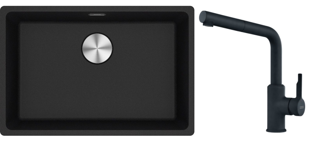 Set Granitspüle Franke Maris 125.0687.257, Küchenarmatur Franke Urban 115.0627.523