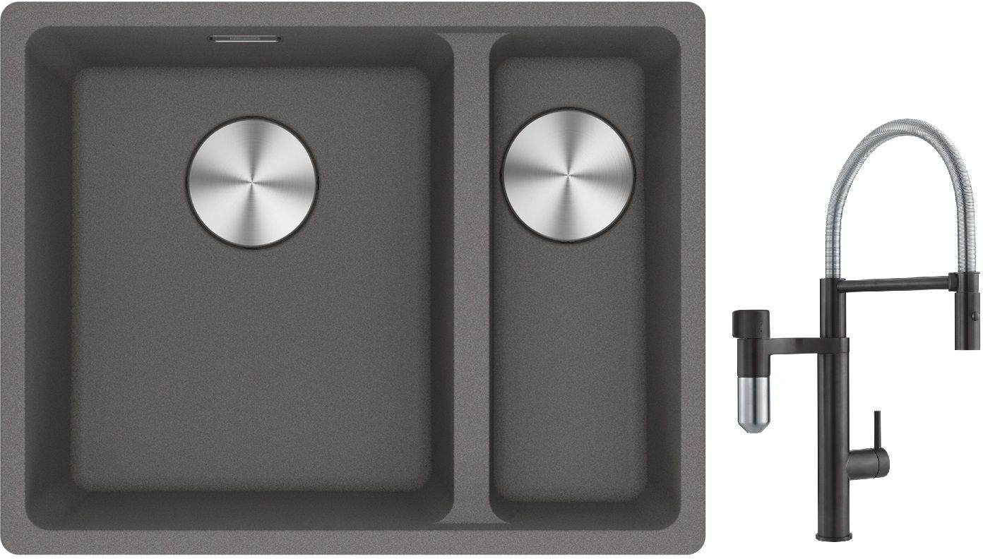 Set Küchenarmatur Franke Vital Semi-Pro 120.0621.313, Granitspüle Franke Maris 125.0687.266