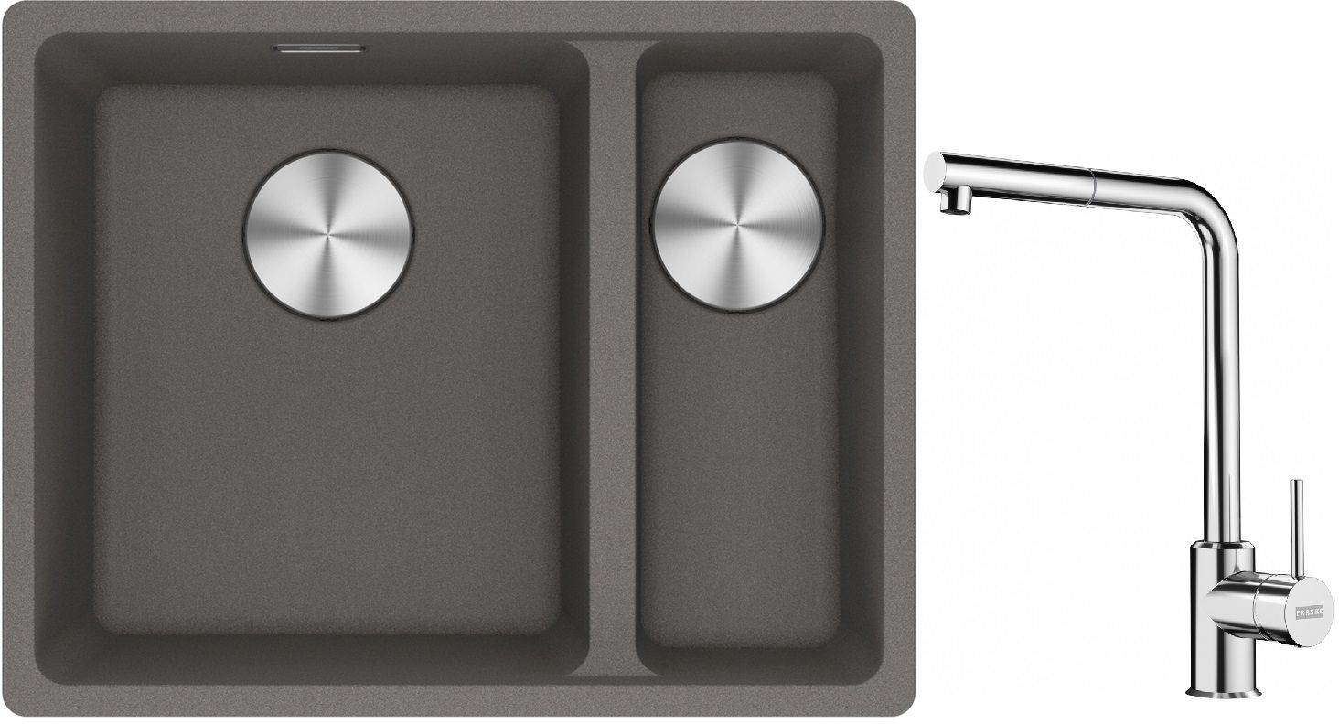 Set Granitspüle Franke Maris 125.0687.266, Küchenarmatur Franke Sirius Side 115.0668.280
