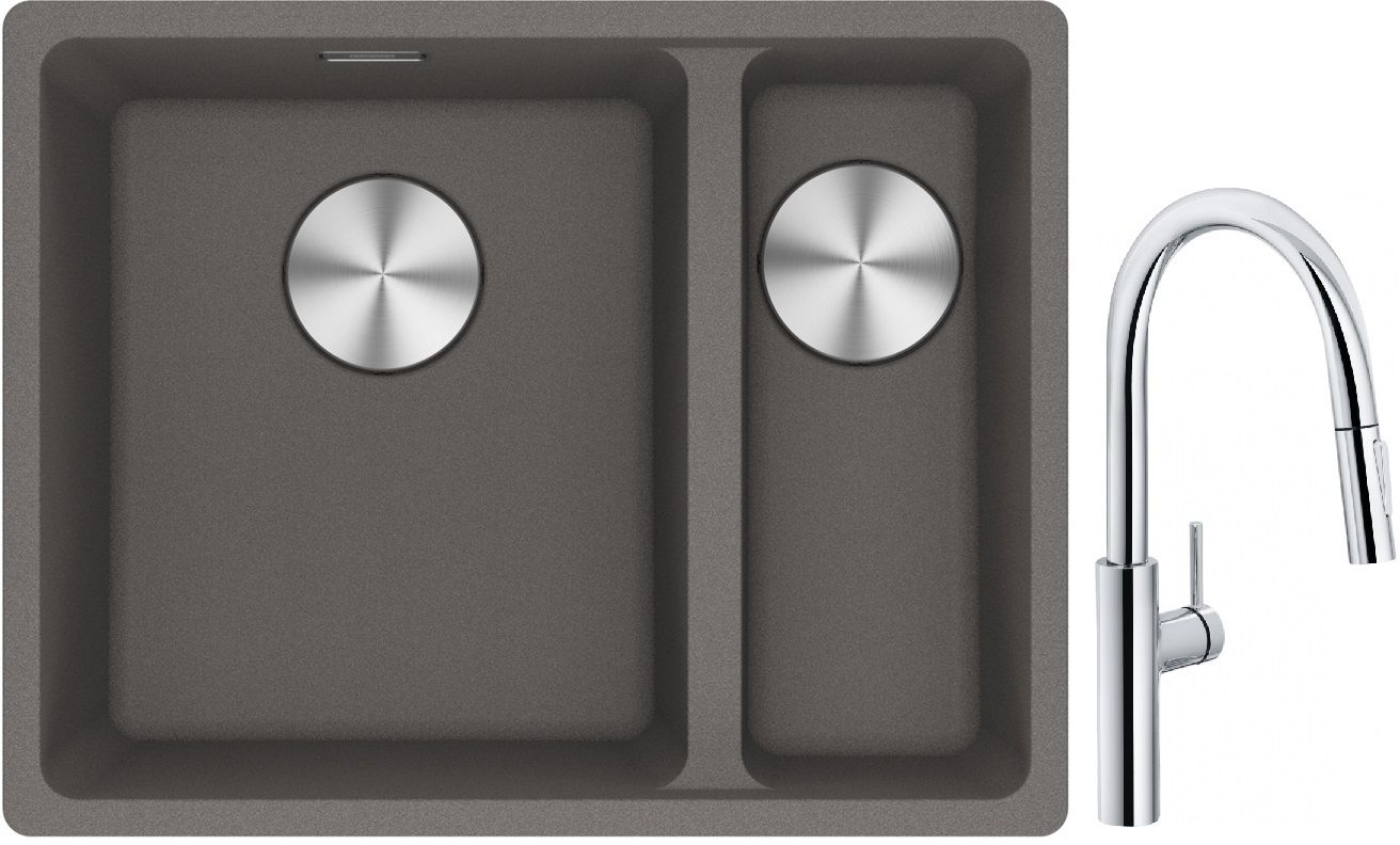 Set Granitspüle Franke Maris 125.0687.266, Küchenarmatur Franke Pescara L Slide-In 115.0538.940