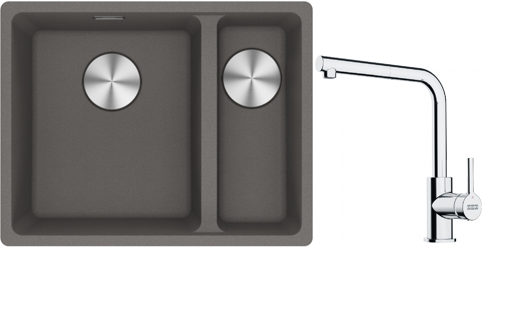 Set Granitspüle Franke Maris 125.0687.266, Küchenarmatur Franke Lina 115.0712.420