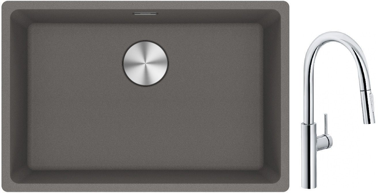 Set Küchenarmatur Franke Pescara L Slide-In 115.0538.940, Granitspüle Franke Maris 125.0687.258