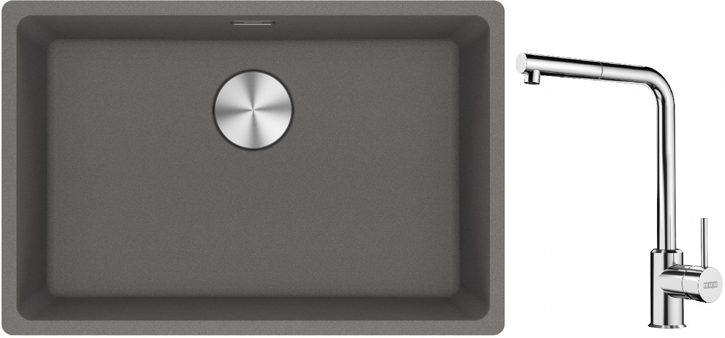 Set Granitspüle Franke Maris 125.0687.258, Küchenarmatur Franke Sirius Side 115.0668.280