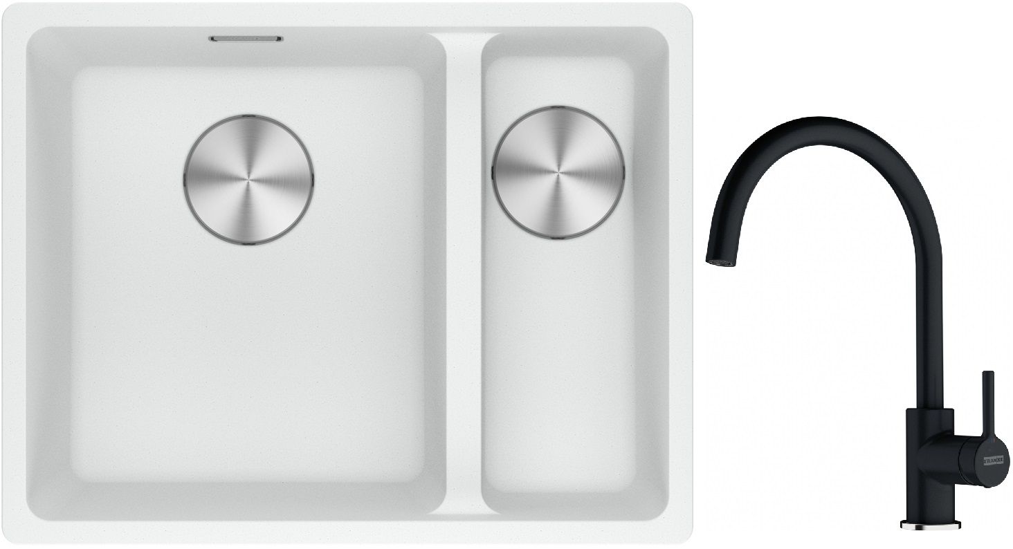 Set Granitspüle Franke Maris 125.0687.267, Küchenarmatur Franke Lina 115.0626.020