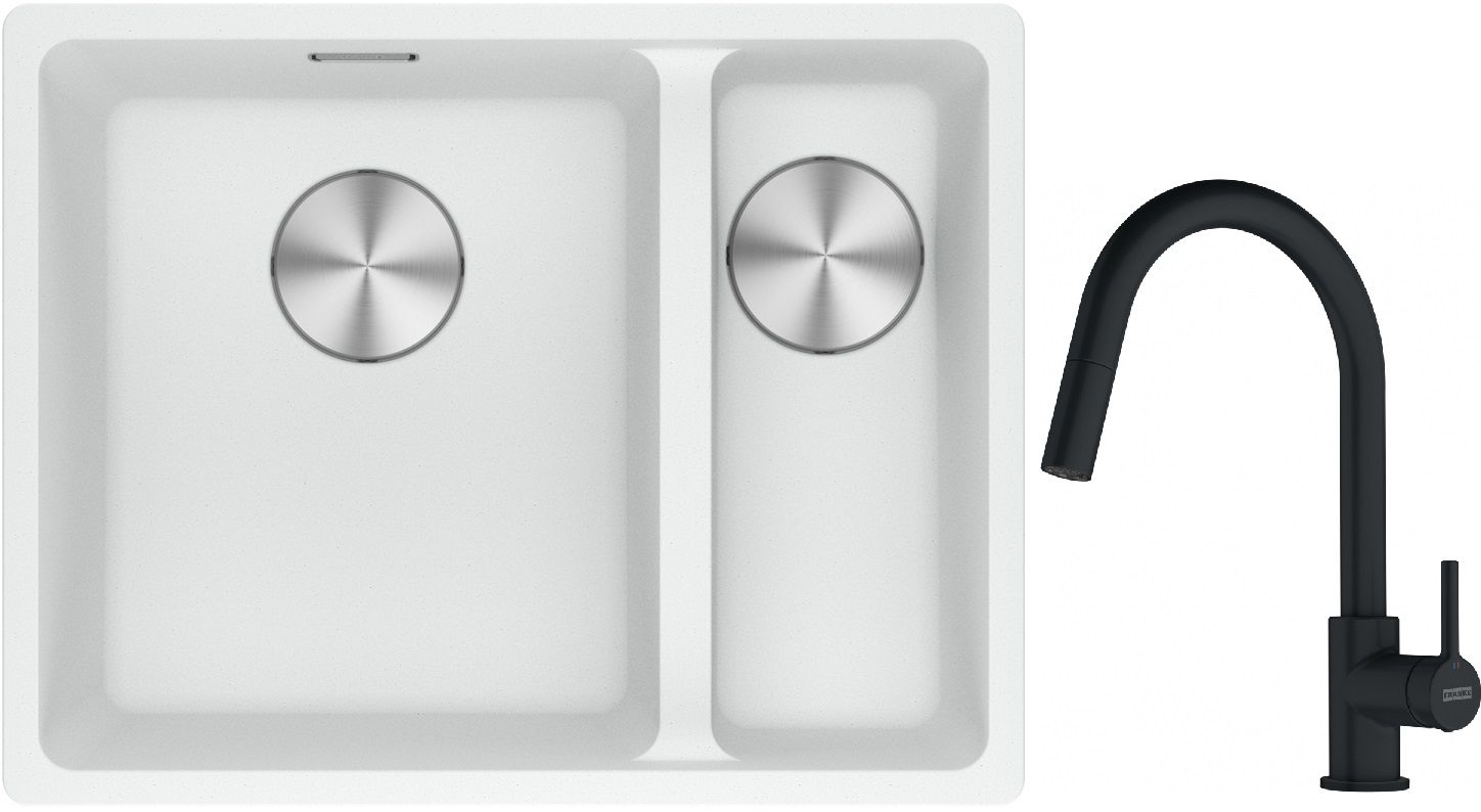 Set Granitspüle Franke Maris 125.0687.267, Küchenarmatur Franke Lina 115.0626.053