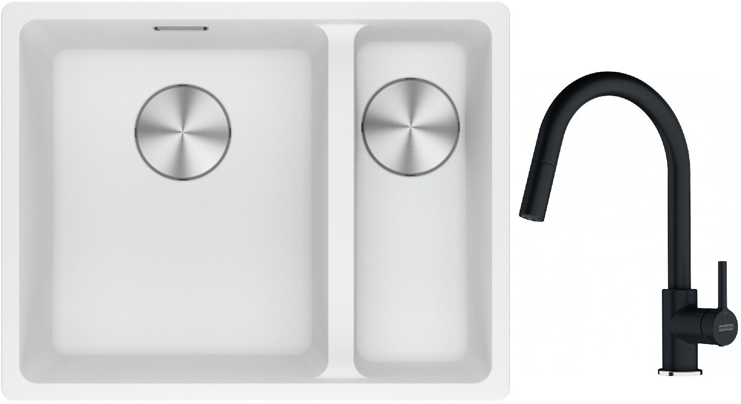 Set Granitspüle Franke Maris 125.0687.267, Küchenarmatur Franke Lina 115.0626.055