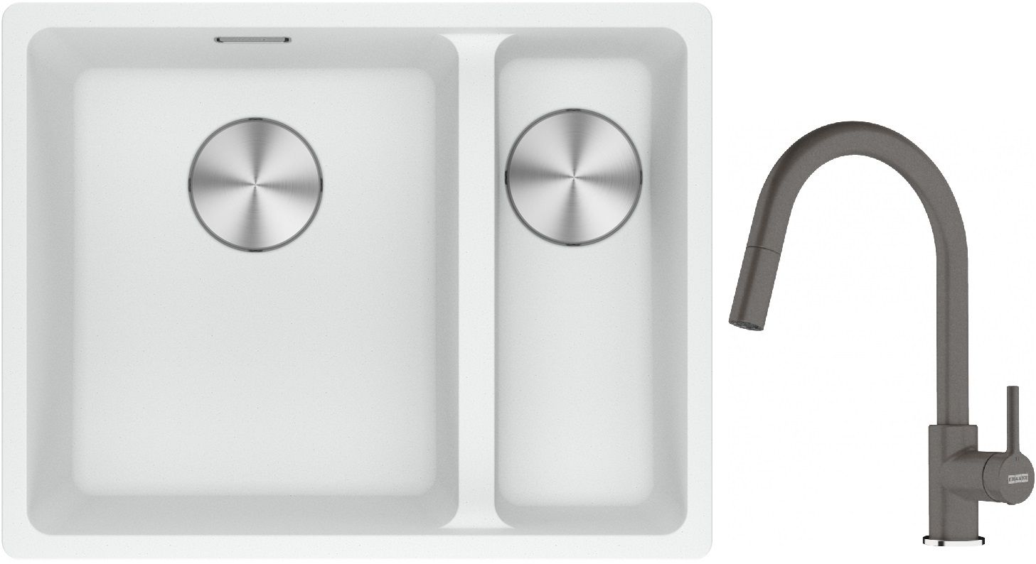 Set Granitspüle Franke Maris 125.0687.267, Küchenarmatur Franke Lina 115.0626.057