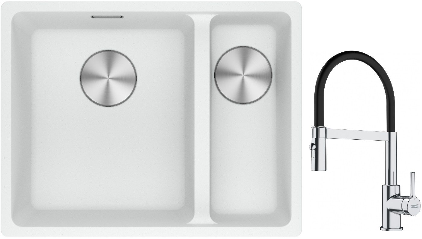 Set Granitspüle Franke Maris 125.0687.267, Küchenarmatur Franke Lina 115.0626.085