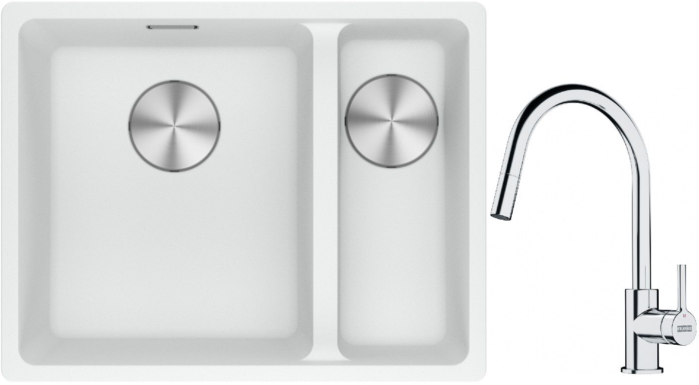 Set Granitspüle Franke Maris 125.0687.267, Küchenarmatur Franke Lina 115.0693.229