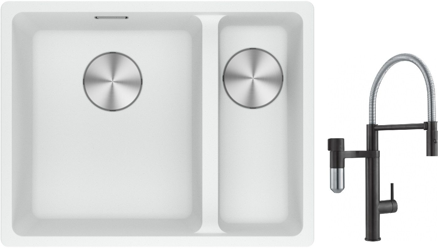 Set Küchenarmatur Franke Vital Semi-Pro 120.0621.313, Granitspüle Franke Maris 125.0687.267
