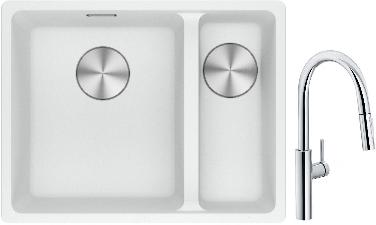 Set Granitspüle Franke Maris 125.0687.267, Küchenarmatur Franke Pescara L Slide-In 115.0538.940