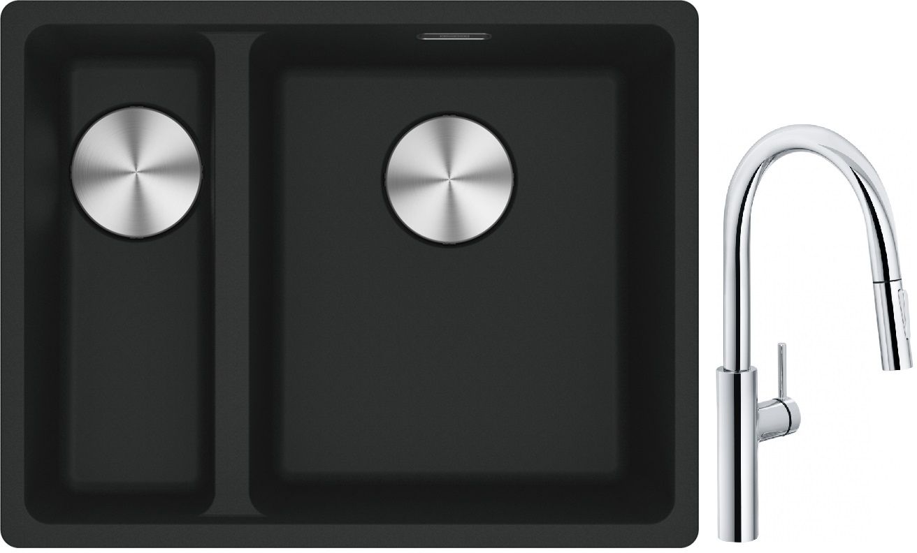 Set Granitspüle Franke Maris 125.0687.268, Küchenarmatur Franke Pescara L Slide-In 115.0538.940