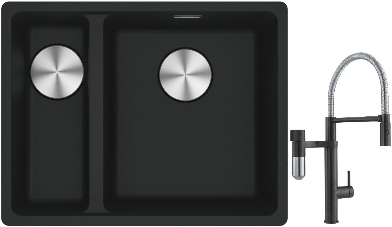 Set Küchenarmatur Franke Vital Semi-Pro 120.0621.313, Granitspüle Franke Maris 125.0687.268