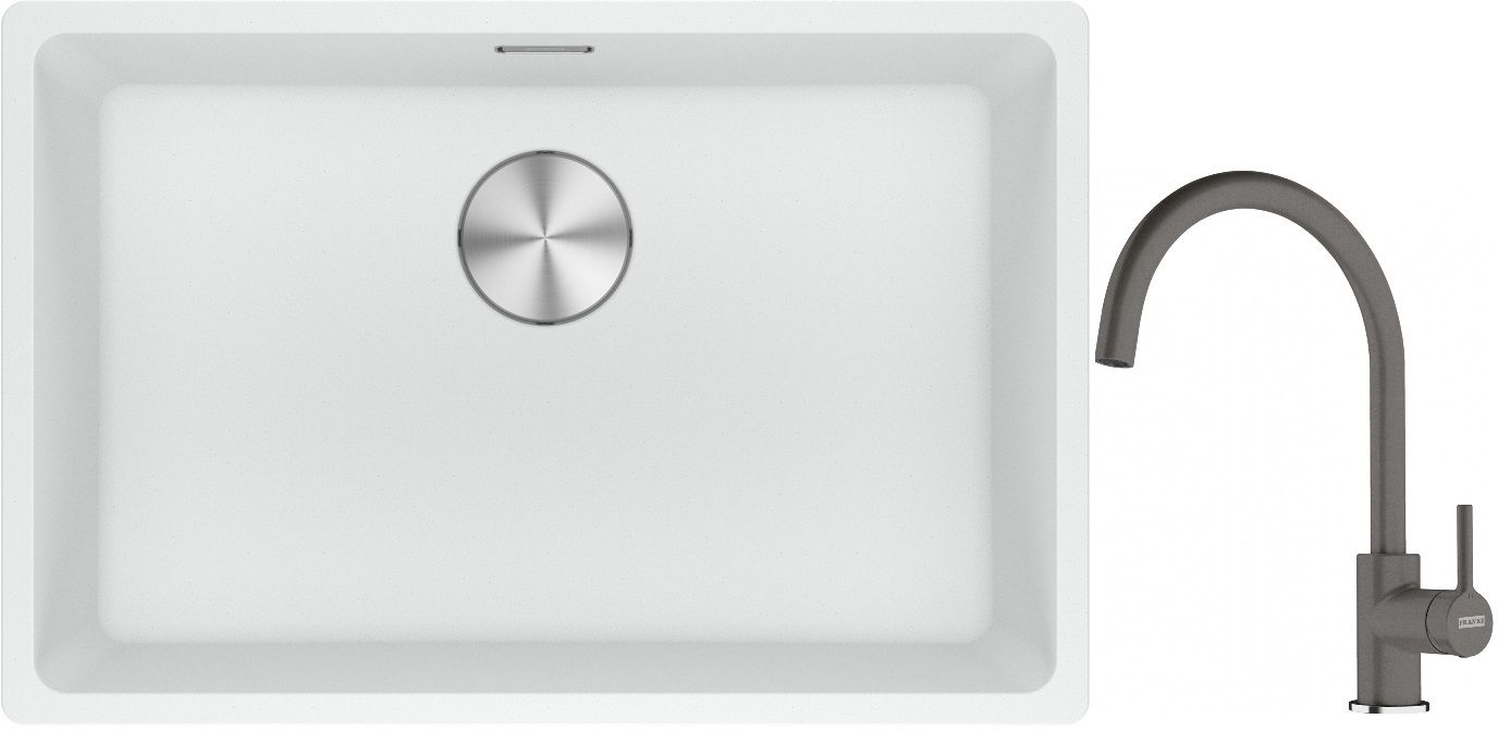 Set Granitspüle Franke Maris 125.0687.259, Küchenarmatur Franke Lina 115.0626.022