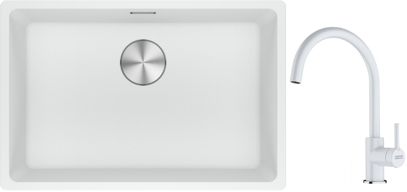 Set Granitspüle Franke Maris 125.0687.259, Küchenarmatur Franke Lina 115.0626.024