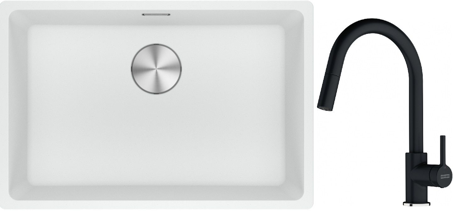 Set Granitspüle Franke Maris 125.0687.259, Küchenarmatur Franke Lina 115.0626.055