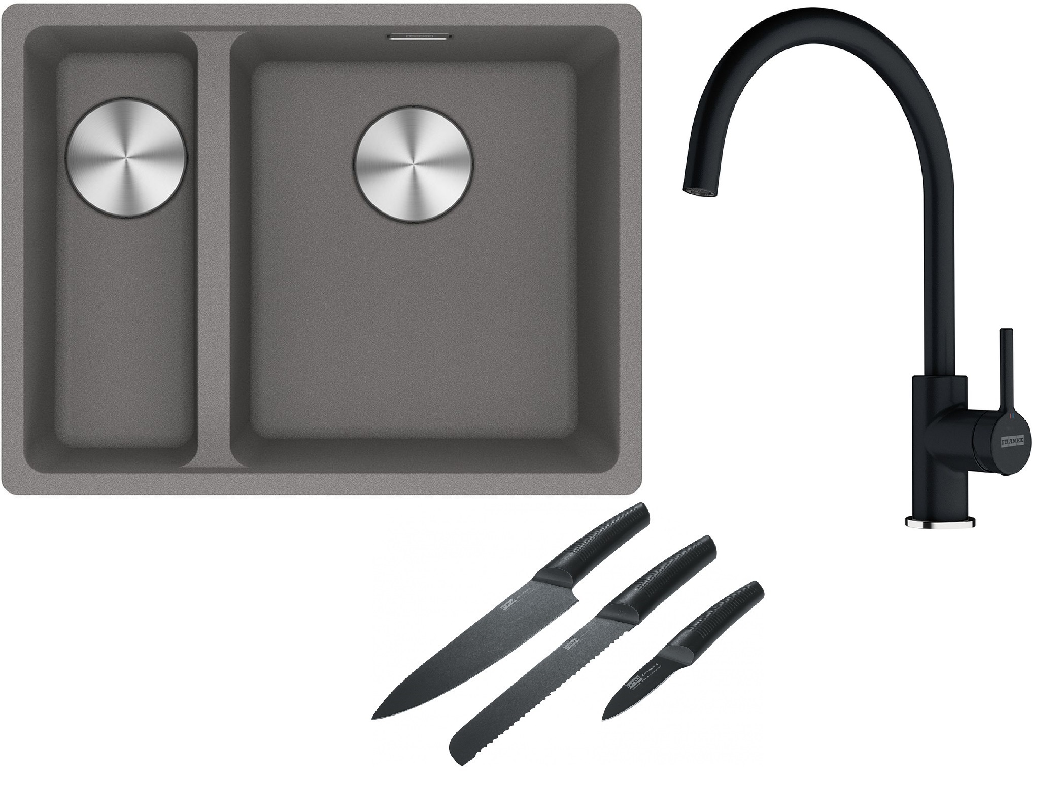 Set Granitspüle Franke Maris 125.0687.270, Küchenarmatur Franke Lina 115.0626.020