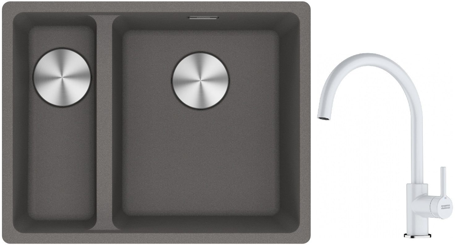 Set Granitspüle Franke Maris 125.0687.270, Küchenarmatur Franke Lina 115.0626.024