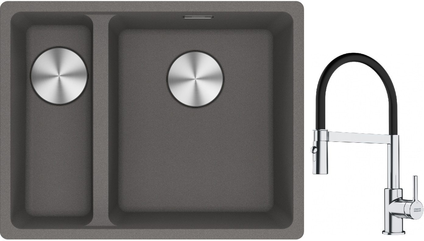 Set Granitspüle Franke Maris 125.0687.270, Küchenarmatur Franke Lina 115.0626.085