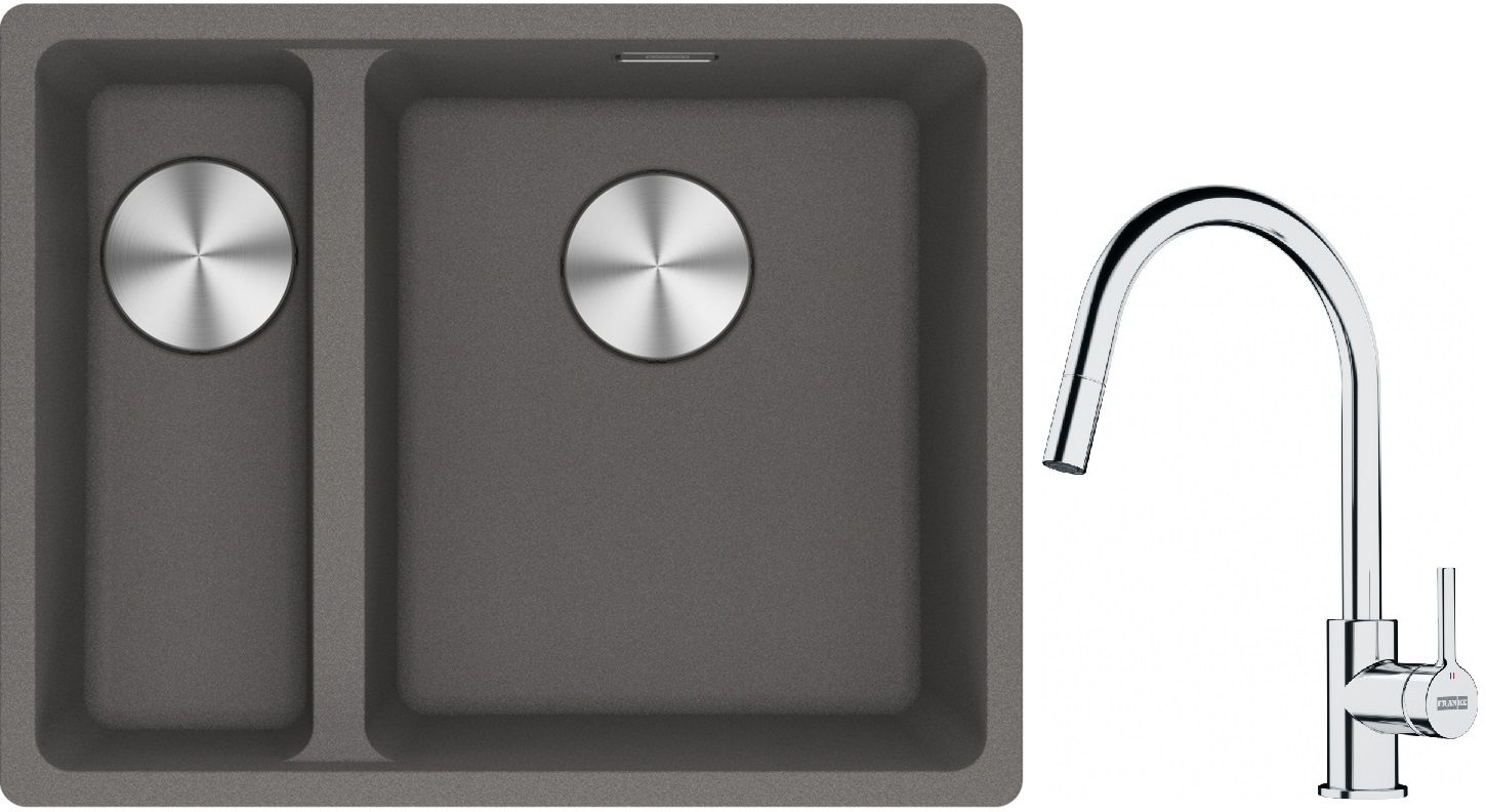 Set Granitspüle Franke Maris 125.0687.270, Küchenarmatur Franke Lina 115.0693.229