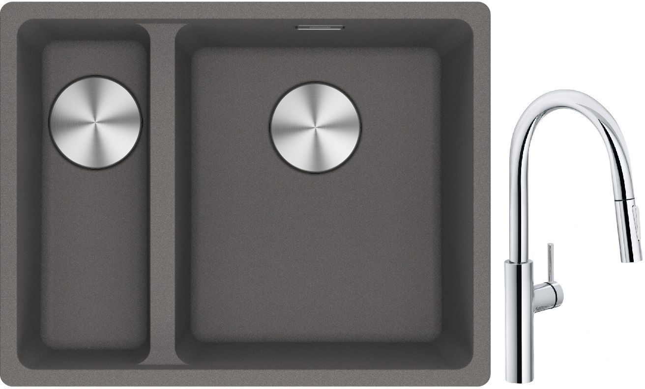 Set Granitspüle Franke Maris 125.0687.270, Küchenarmatur Franke Pescara L Slide-In 115.0538.940