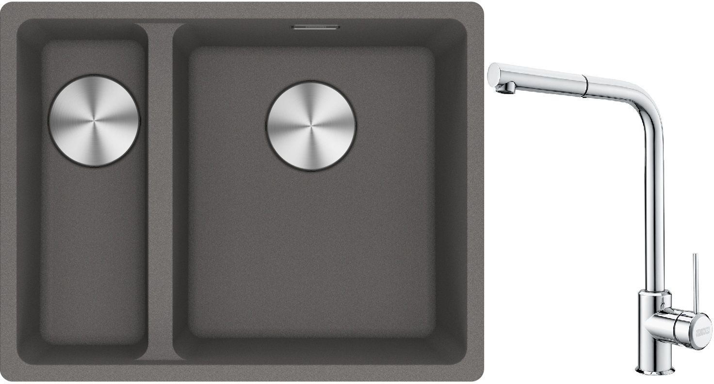 Set Granitspüle Franke Maris 125.0687.270, Küchenarmatur Franke Sirius Side 115.0668.280