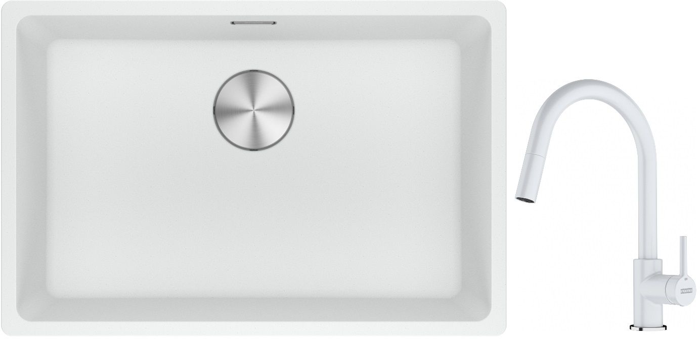 Set Granitspüle Franke Maris 125.0687.259, Küchenarmatur Franke Lina 115.0626.081