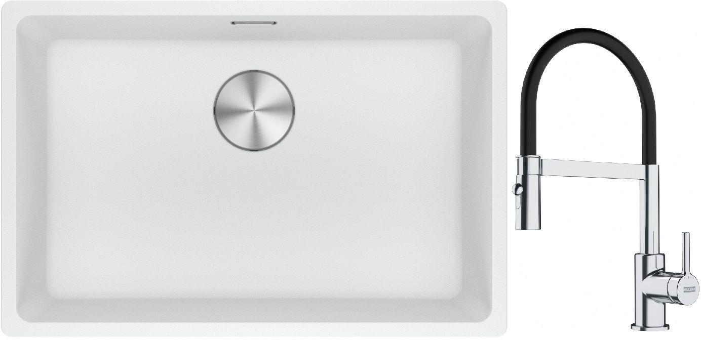 Set Granitspüle Franke Maris 125.0687.259, Küchenarmatur Franke Lina 115.0626.085
