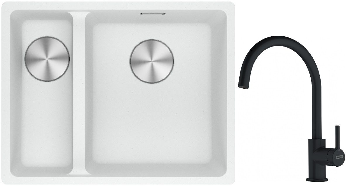 Set Granitspüle Franke Maris 125.0687.271, Küchenarmatur Franke Lina 115.0626.019