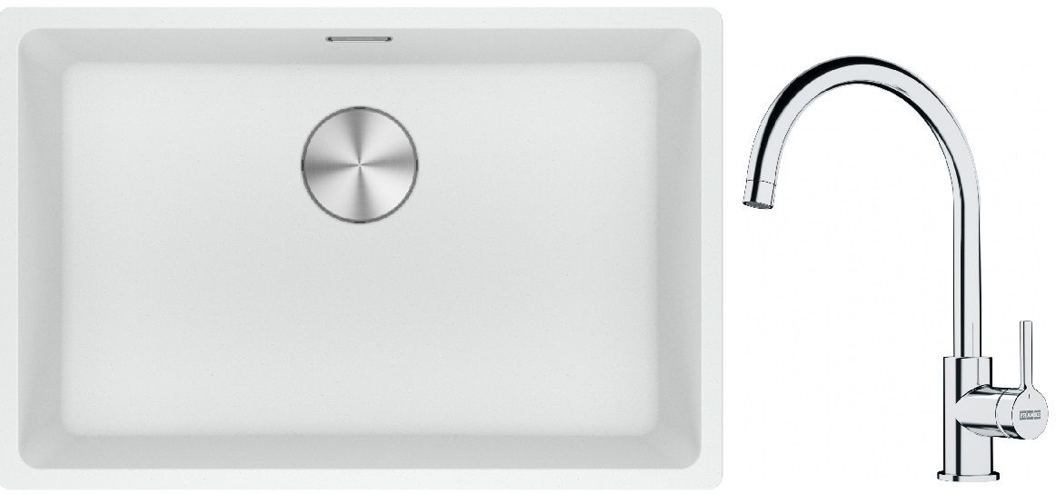 Set Granitspüle Franke Maris 125.0687.259, Küchenarmatur Franke Lina 115.0693.228