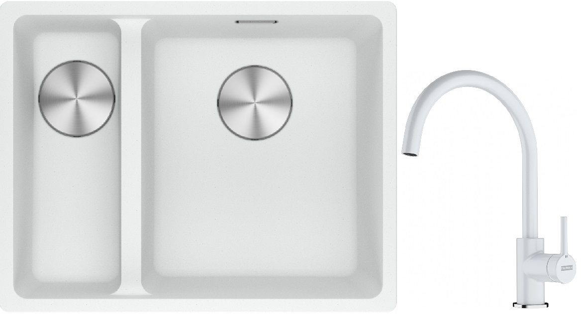 Set Granitspüle Franke Maris 125.0687.271, Küchenarmatur Franke Lina 115.0626.024