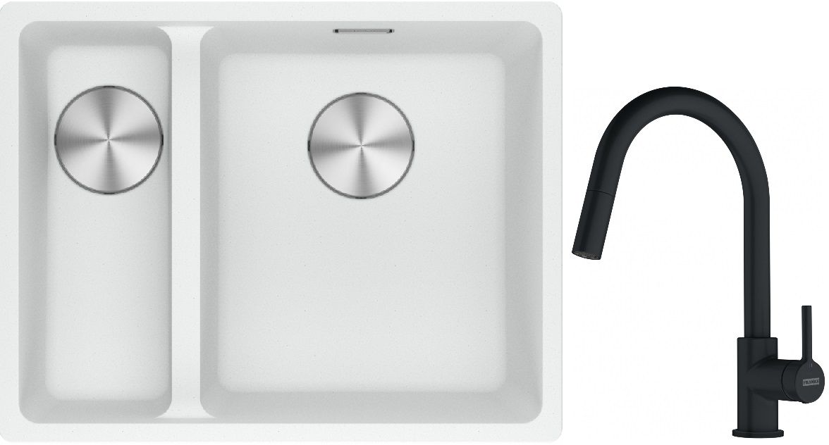 Set Granitspüle Franke Maris 125.0687.271, Küchenarmatur Franke Lina 115.0626.053