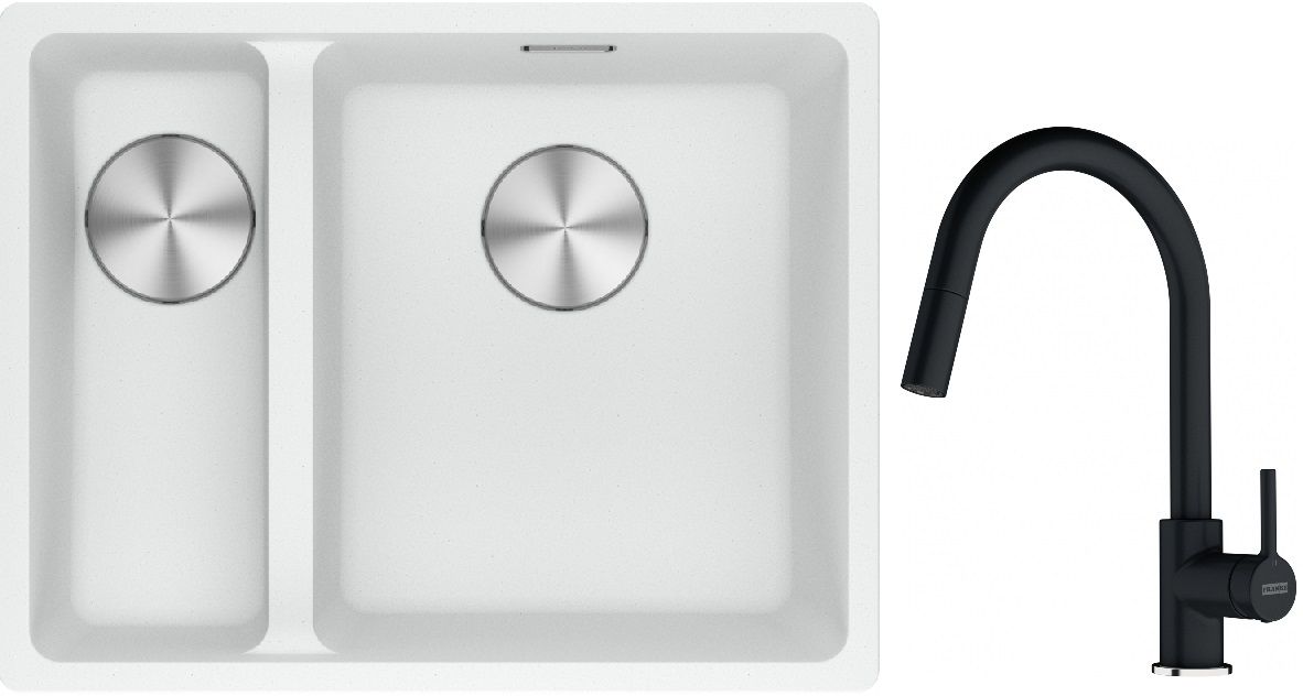 Set Granitspüle Franke Maris 125.0687.271, Küchenarmatur Franke Lina 115.0626.055