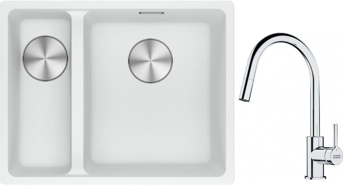Set Granitspüle Franke Maris 125.0687.271, Küchenarmatur Franke Lina 115.0693.229