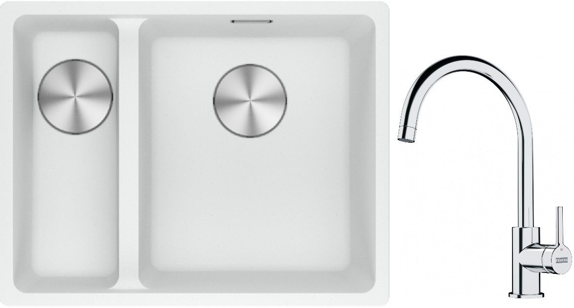 Set Granitspüle Franke Maris 125.0687.271, Küchenarmatur Franke Lina 115.0693.228