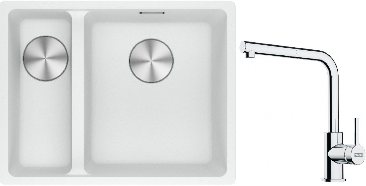 Set Granitspüle Franke Maris 125.0687.271, Küchenarmatur Franke Lina 115.0712.420