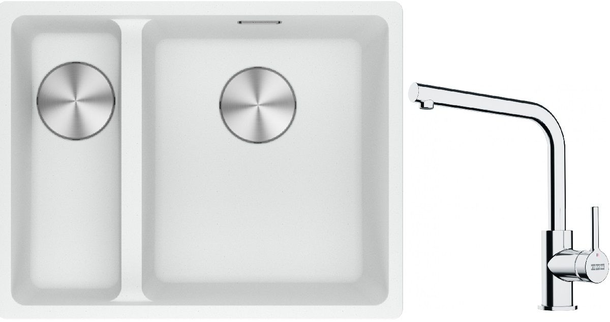 Set Granitspüle Franke Maris 125.0687.271, Küchenarmatur Franke Lina 115.0693.230