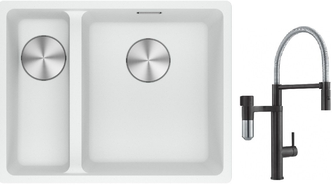 Set Küchenarmatur Franke Vital Semi-Pro 120.0621.313, Granitspüle Franke Maris 125.0687.271