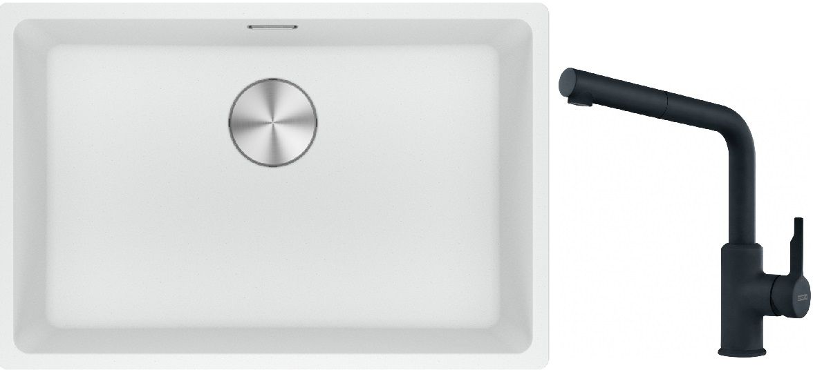 Set Granitspüle Franke Maris 125.0687.259, Küchenarmatur Franke Urban 115.0627.523