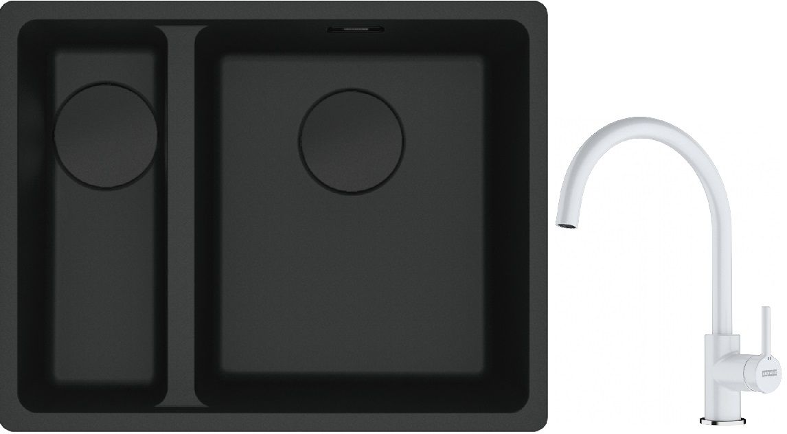 Set Granitspüle Franke Maris 125.0697.756, Küchenarmatur Franke Lina 115.0626.024