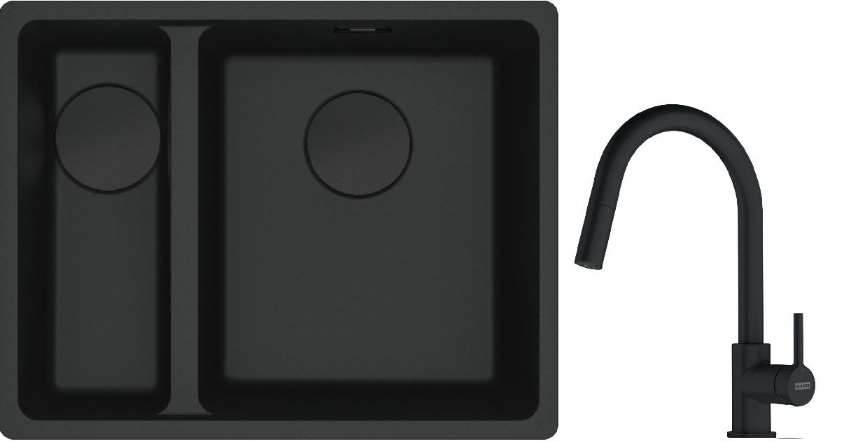 Set Granitspüle Franke Maris 125.0697.756, Küchenarmatur Franke Lina 115.0626.053