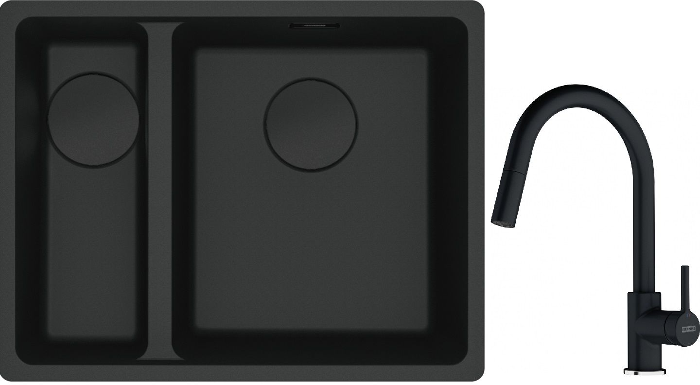 Set Granitspüle Franke Maris 125.0697.756, Küchenarmatur Franke Lina 115.0626.055