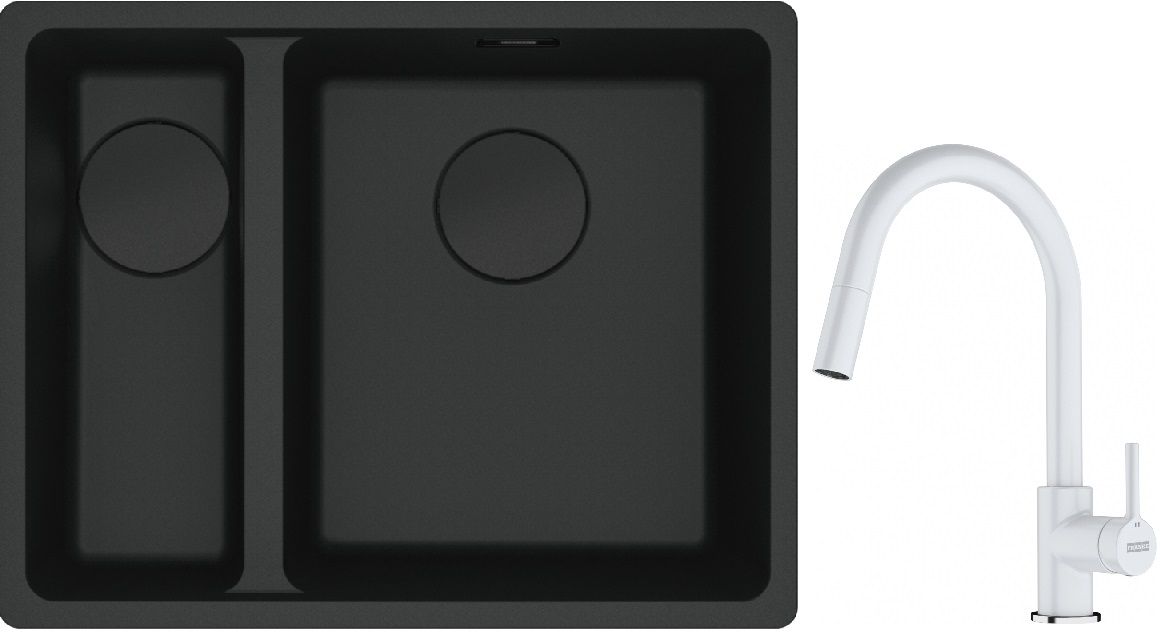 Set Granitspüle Franke Maris 125.0697.756, Küchenarmatur Franke Lina 115.0626.081