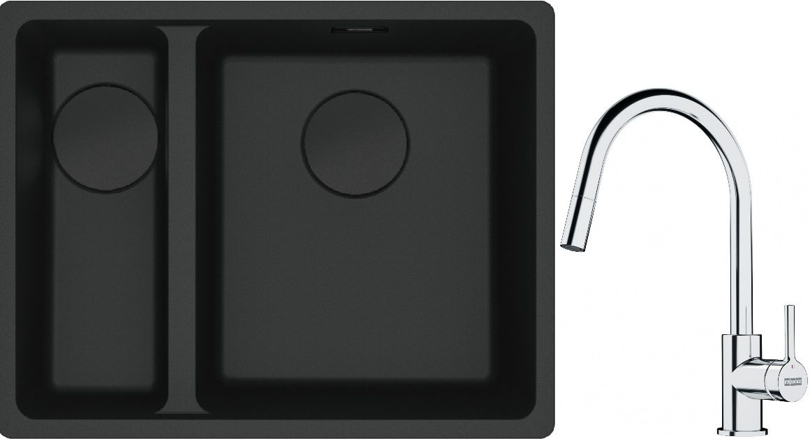 Set Granitspüle Franke Maris 125.0697.756, Küchenarmatur Franke Lina 115.0693.229