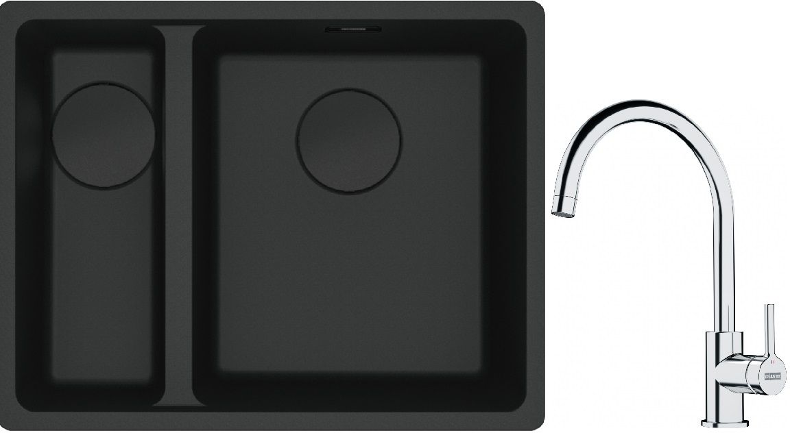 Set Granitspüle Franke Maris 125.0697.756, Küchenarmatur Franke Lina 115.0693.228