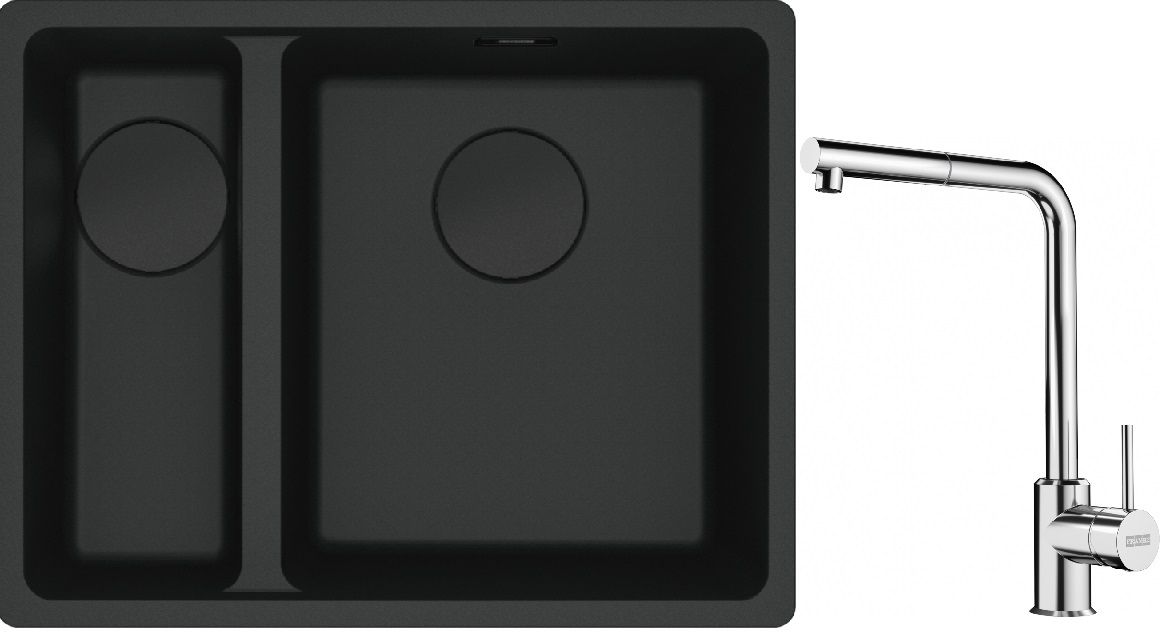 Set Granitspüle Franke Maris 125.0697.756, Küchenarmatur Franke Sirius Side 115.0668.280