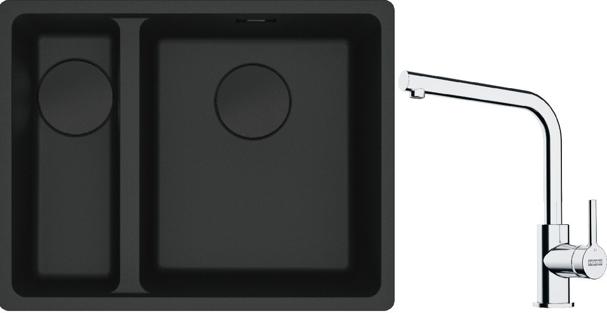 Set Granitspüle Franke Maris 125.0697.756, Küchenarmatur Franke Lina 115.0693.230
