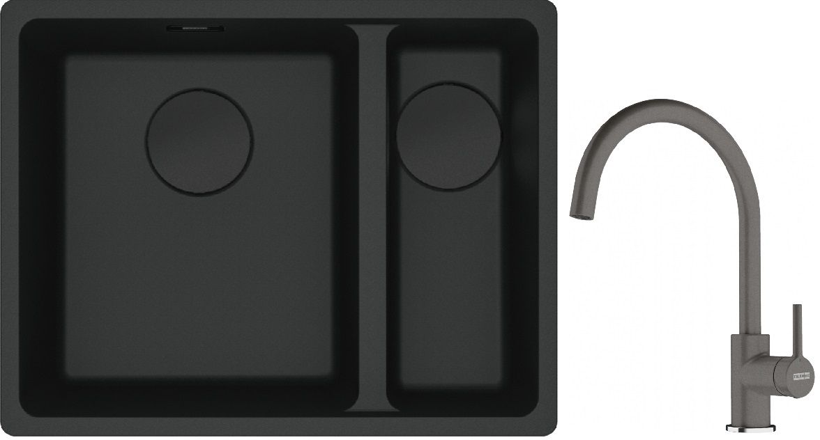 Set Granitspüle Franke Maris 125.0697.755, Küchenarmatur Franke Lina 115.0626.022