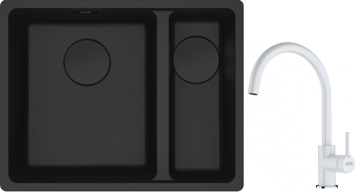 Set Granitspüle Franke Maris 125.0697.755, Küchenarmatur Franke Lina 115.0626.024