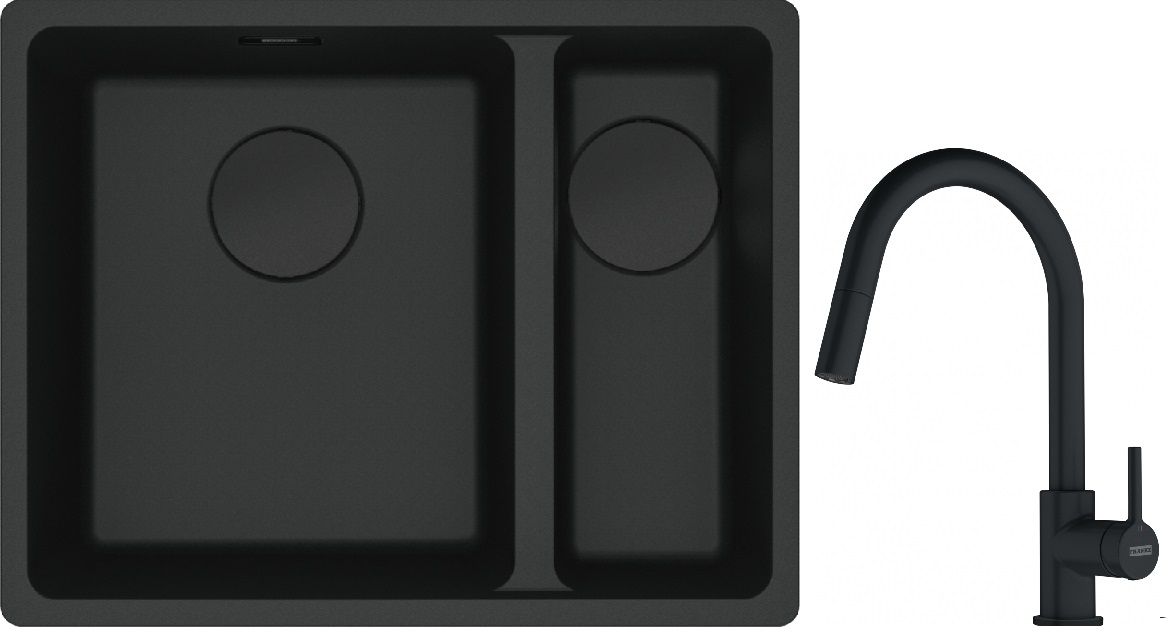 Set Granitspüle Franke Maris 125.0697.755, Küchenarmatur Franke Lina 115.0626.053